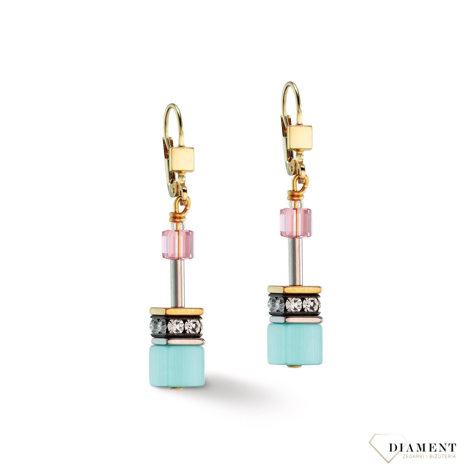 Kolczyki damskie Swarovski Coeur De Lion tygrysie oko 2838201576. Piękne kolczyki z kolekcji GeoCUBE zdobione kamieniem naturalnym tygrysie oko i kryształami Swarovski. Na prezent. Darmowa dostawa..jpg