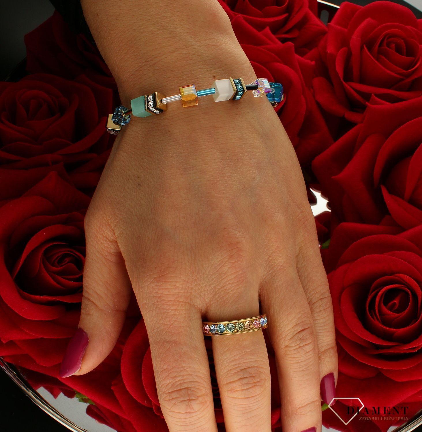 Bransoletka damska Swarovski Coeur De Lion tygrysie oko, hematyt 2838300616.jpg