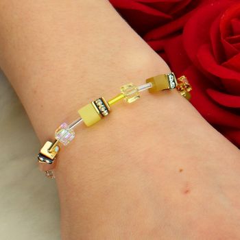 Bransoletka Coeur de Lion GeoCUBE® Olive Blossom 283830-0901 złota – zielone kryształy Swarovski® (2).jpg