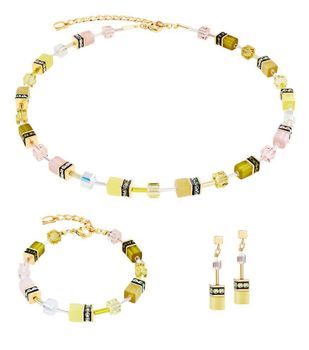 Bransoletka damska Coeur de Lion GeoCUBE® Iconic Olive Blossom 283830-0901 – złota, oliwkowo-zielona (3).jpg