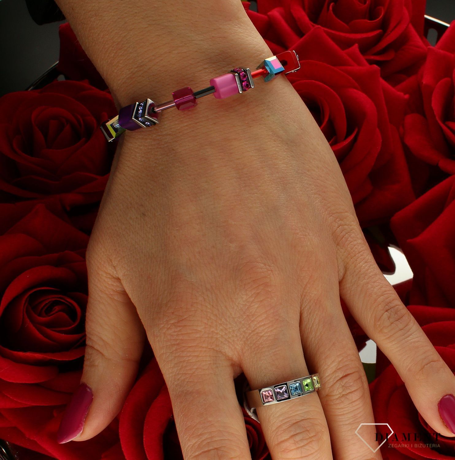 Bransoletka damska Swarovski Coeur De Lion opal, kryształ górski 2838301520.jpg