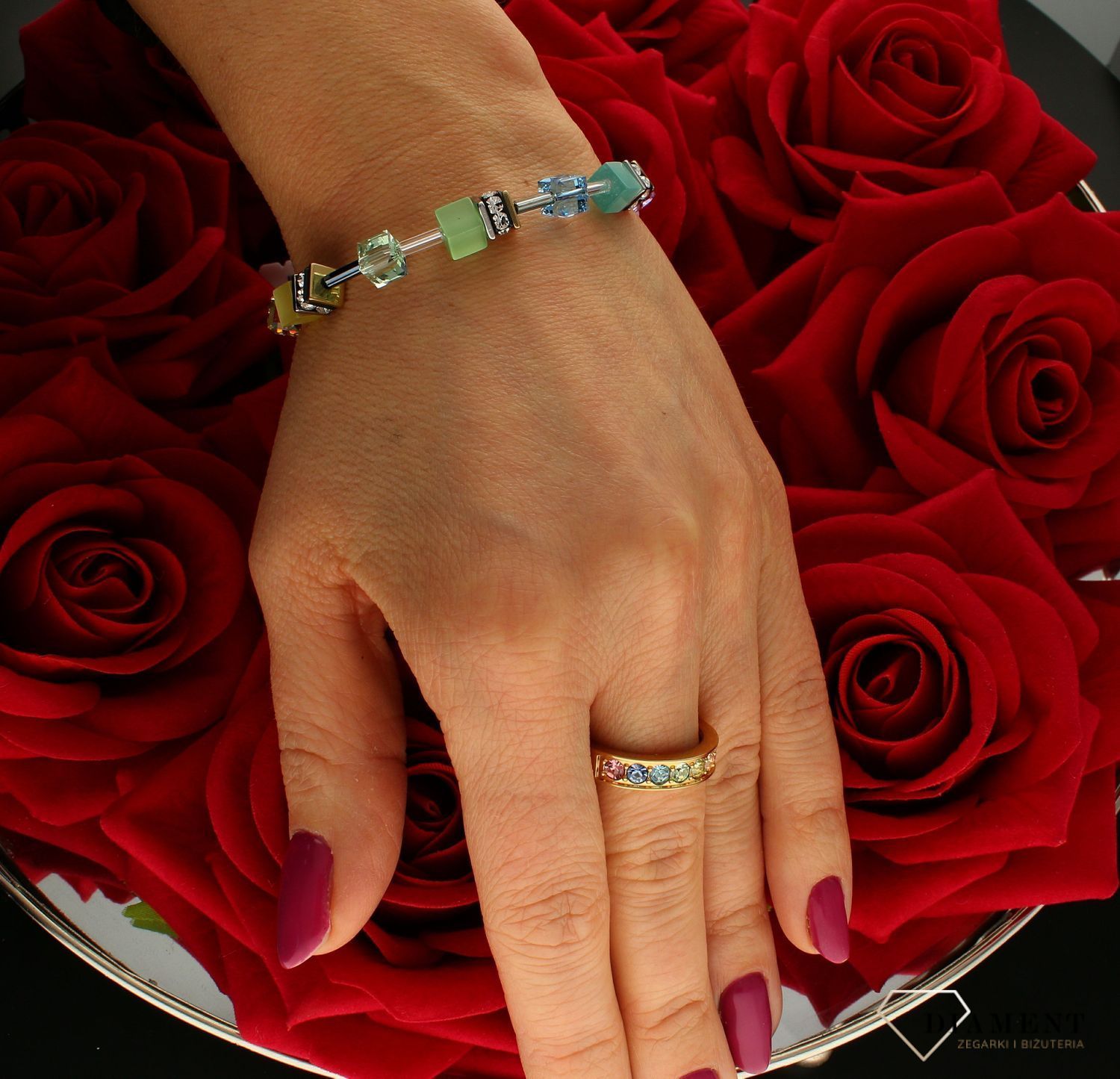 Bransoletka damska Swarovski Coeur De Lion tygrysie oko, kryształ górski 2838301576.jpg