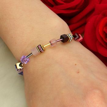 Bransoletka Coeur de Lion GeoCUBE® Frozen Motion 283830-1927 złota – różowe i fioletowe  (1).jpg