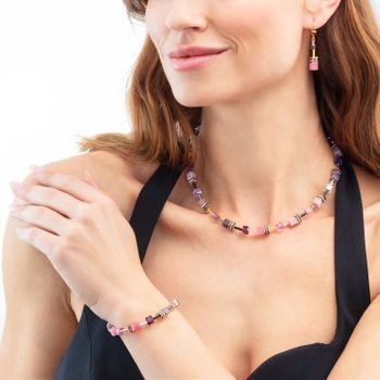 Bransoletka damska Coeur de Lion GeoCUBE® Iconic Frozen Motion 2838301927 – złota, różowo-fioletowa elegancja (2).jpg