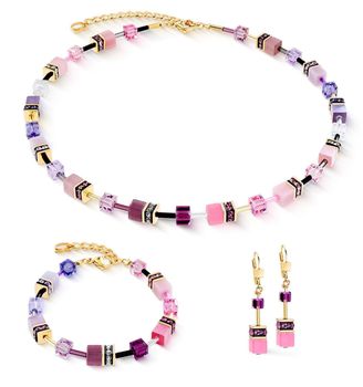 Bransoletka damska Coeur de Lion GeoCUBE® Iconic Frozen Motion 2838301927 – złota, różowo-fioletowa elegancja (3).jpg