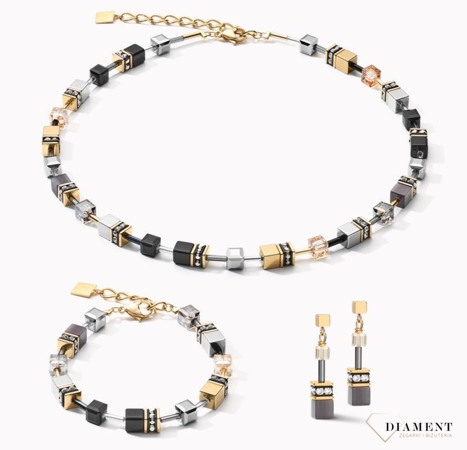 Naszyjnik damski Swarovski Coeur De Lion Złoto Szary 2839101216 (2).jpg