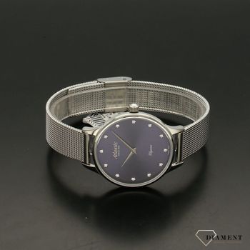 Elegancki zegarek damski z kopertą w kolorze niebieskim, z modnymi indeksami w postaci drobnych cyrkonii. Idealny pomysł na prezent dla kobiety (3).jpg