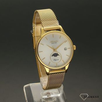 Zegarek damski Atlantic Elegance Moonphase 29040.45.21MB ✅ Zegarek damski w kolorze żółtego złota z srebrną tarczą i złotymi indeksami ✅ Zegarek damski ze złotymi indeksami ✅ (4).jpg