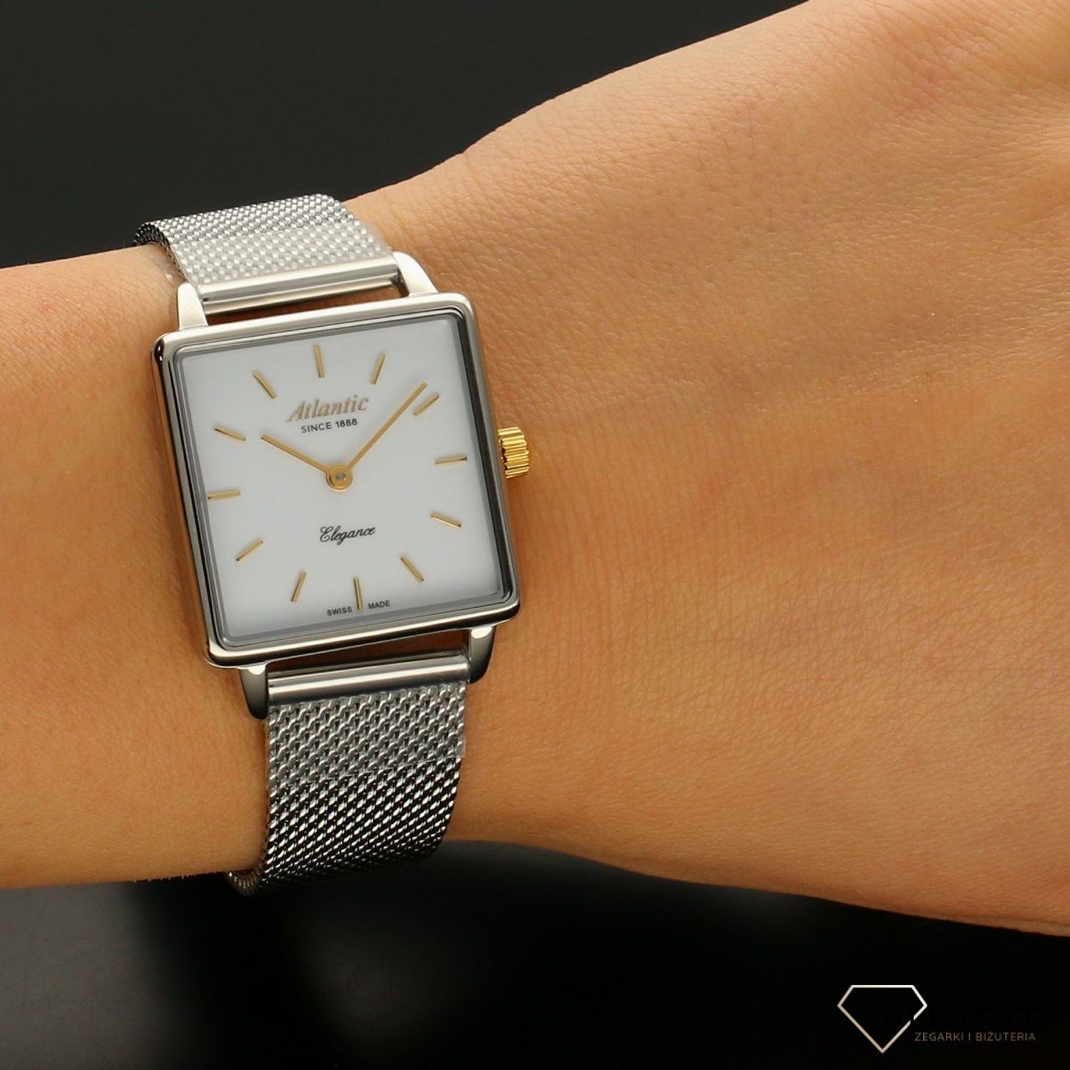 Zegarek damski Atlantic 'kwadratowa koperta' 29041.41.11GMB.jpg