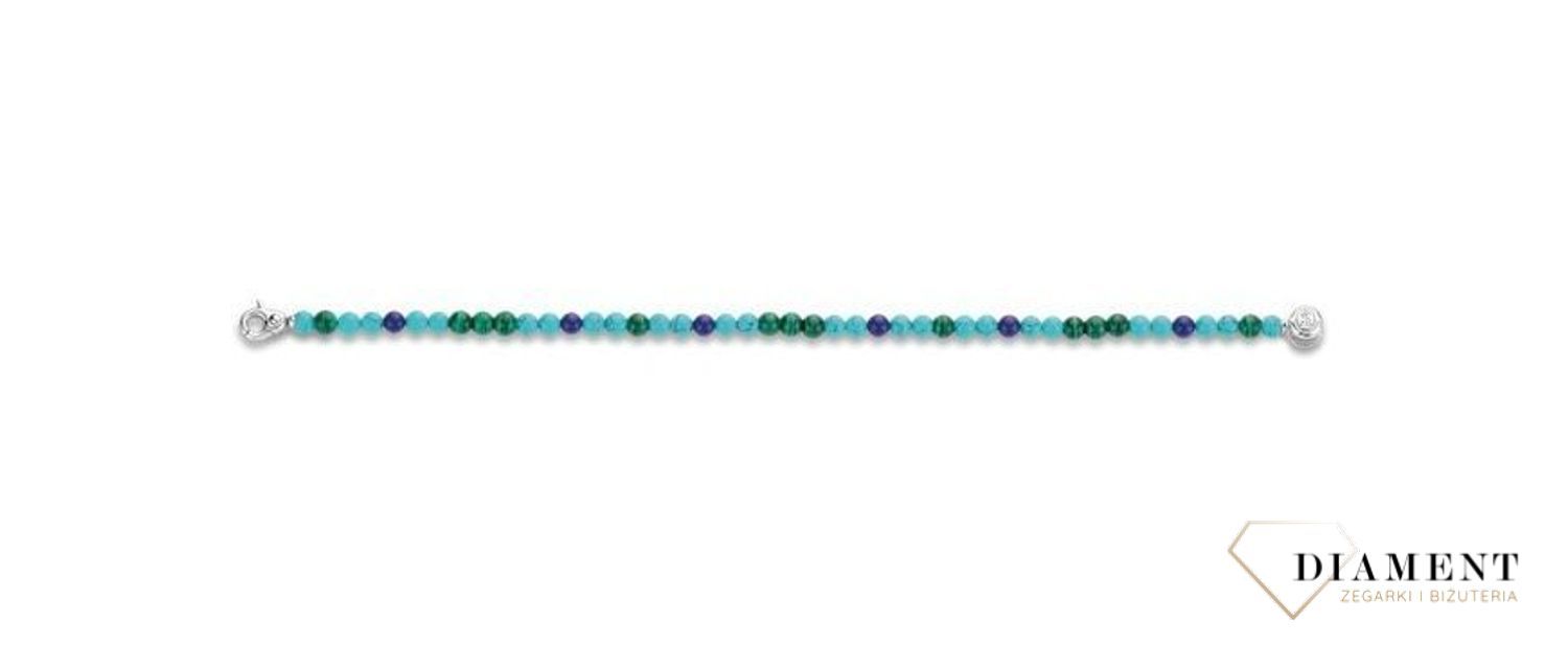Srebrna bransoletka TI SENTO koraliki turkus, malachit oraz lapis 2908TM (1).jpg