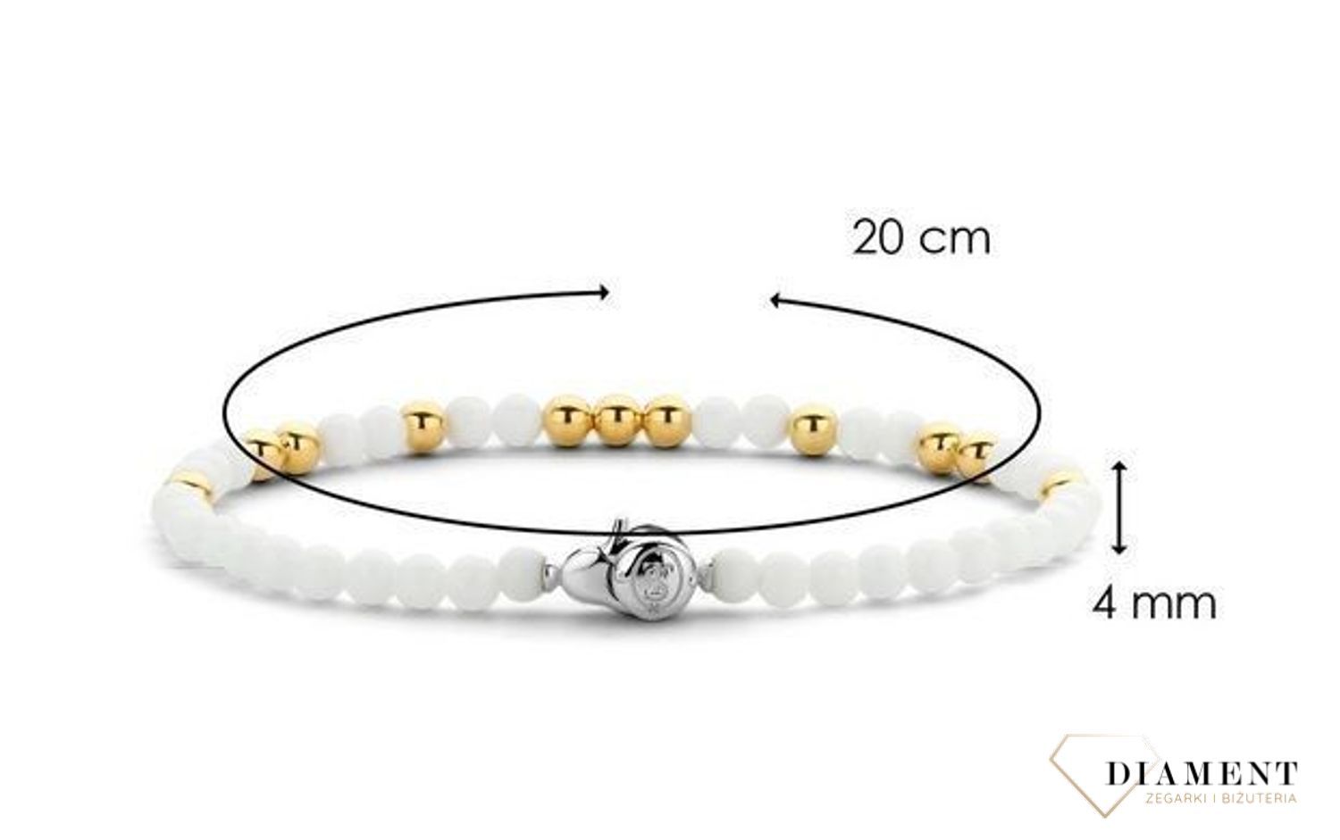 Srebrna bransoletka TI SENTO białe kamienie z pozłacanymi kuleczkami 2908WY (1).jpg