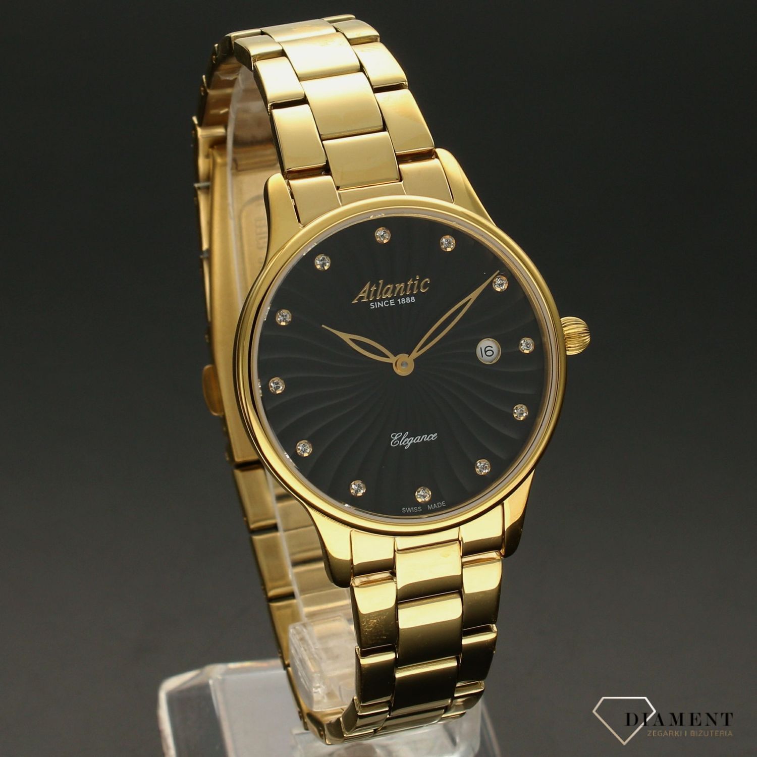 Zegarek damski Atlantic ' Black & Gold ' 29142.45.67MB.jpg