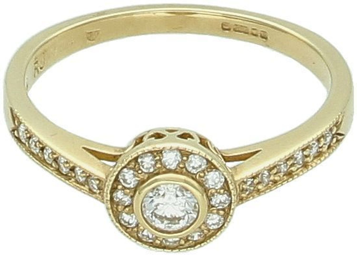 Złoty Pierścionek Diamentowy 585 „Wieczny Krąg” – Rozmiar 13  2963WG25.jpg