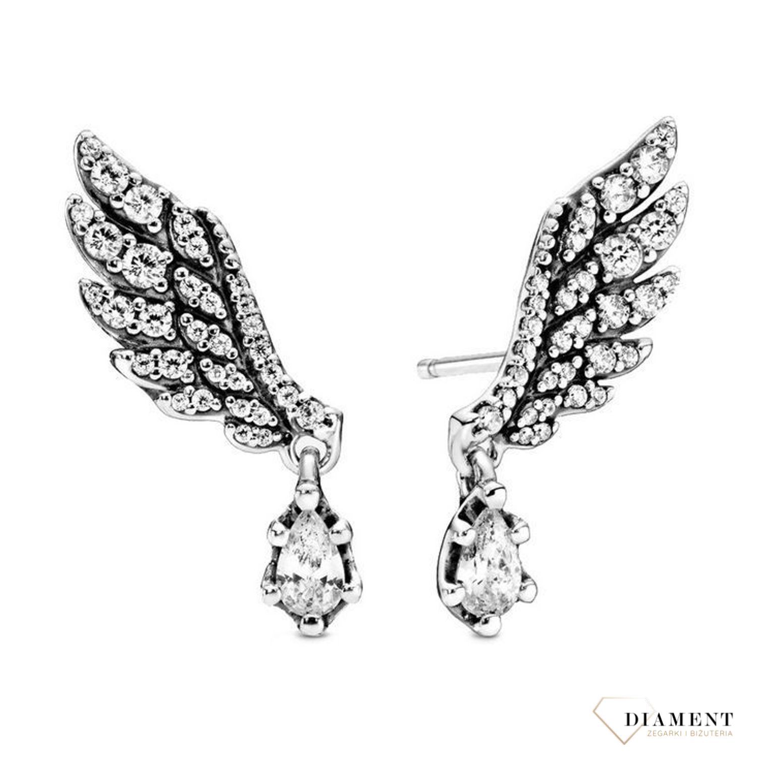 Srebrne kolczyki skrzydełka na sztyft z cyrkonią 298493C01.jpg
