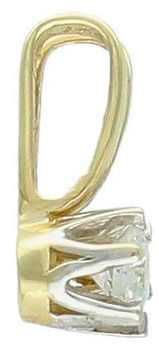 Złota zawieszka 585 z diamentem Zawieszka z jednym brylantami wielkości 0,13 ct, czystości SI oraz barwie H-I. Żółte złoto i diamenty to ponadczasowe połączenie, 2.jpg