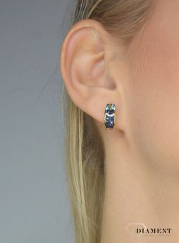 Złote kolczyki DIAMENT 585 diament topaz oraz szafir 3000101075577 (11743) 💎 Złote kolczyki wykonane z najwyższej jakości złota próby 585 .JPG