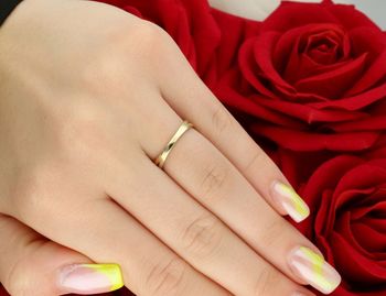 Złoty pierścionek z diamentem – żółte i białe złoto, przekładany, pr 585, 0,015ct tył.jpg