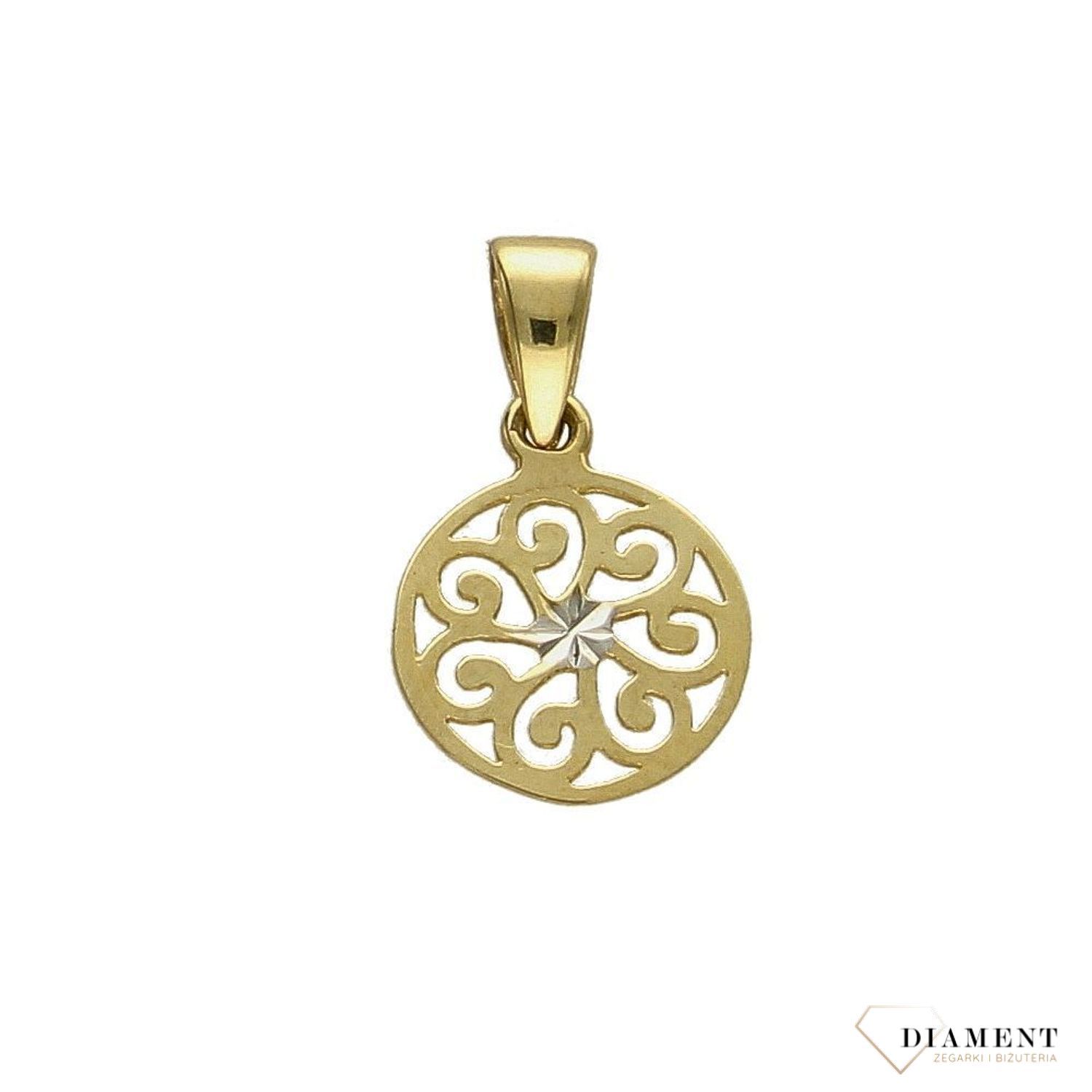 Złota zawieszka 333 okrągły ażur 3000122276403.jpg
