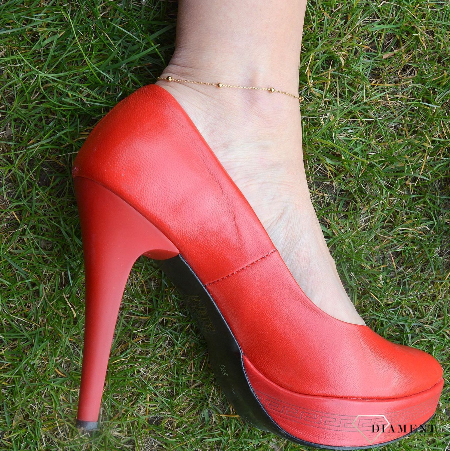 Złota bransoleta próby 333 na nogę z kuleczkami 3000131236559.jpg