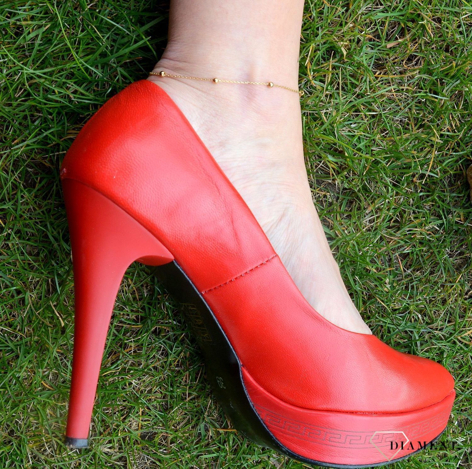 Złota bransoleta próby 333 na nogę z kuleczkami 3000131236559.jpg