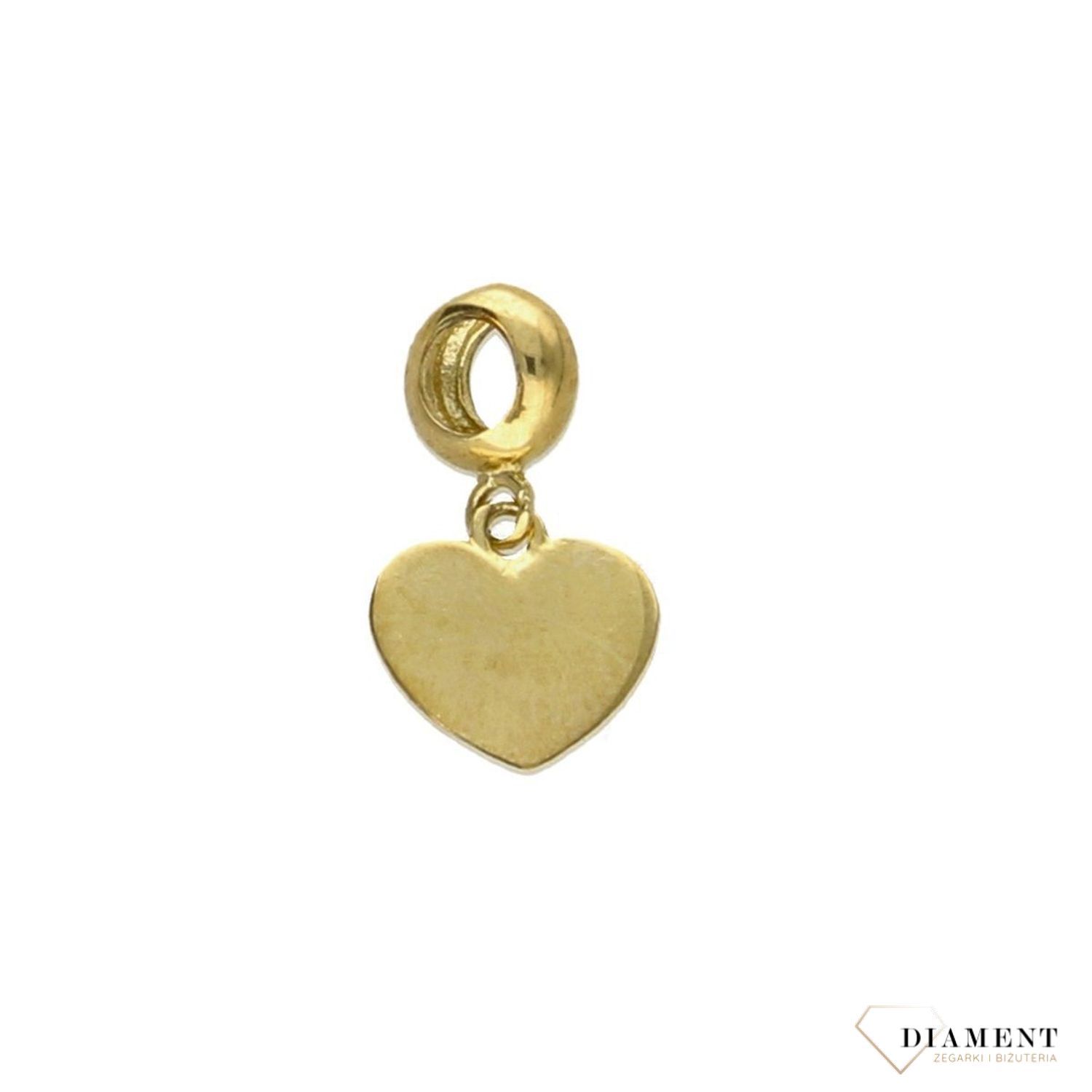 Złota zawieszka charms do bransoletki 'Wiszące serce' 3000134176258.jpg