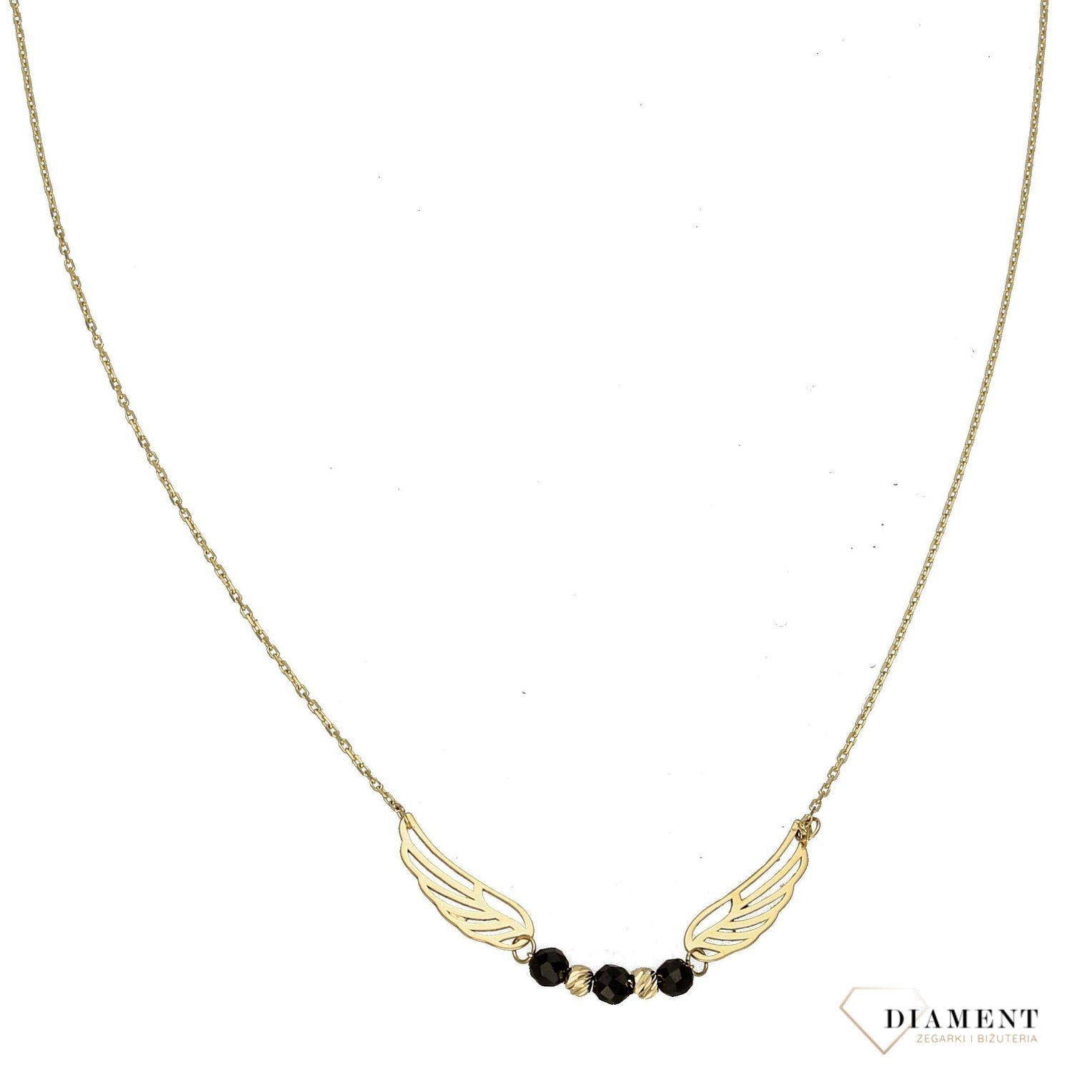Naszyjnik złoty celebrytka ozdobiony czarnymi cyrkoniami (3).jpg
