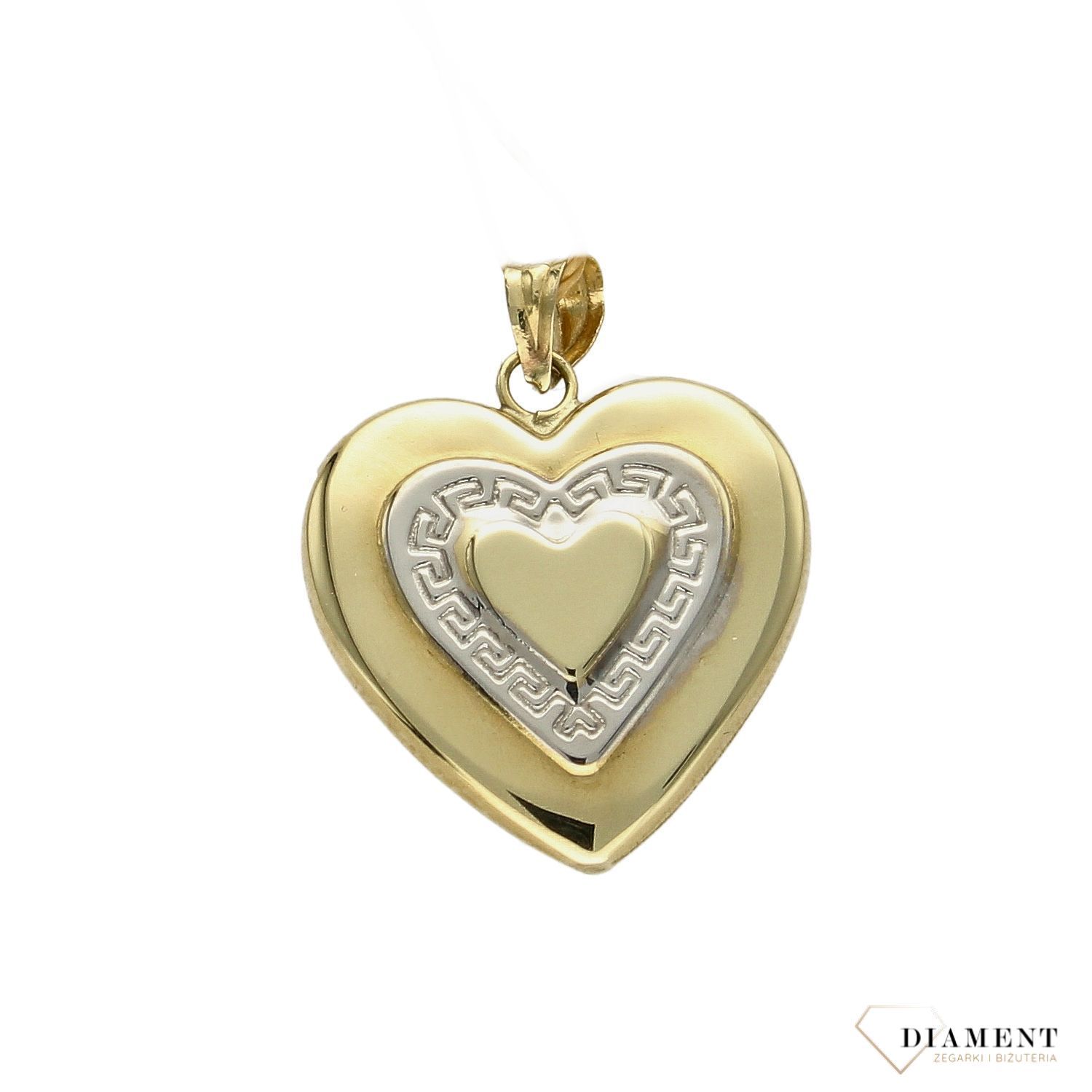Złota zawieszka 333 dmuchane serce z białym złotem 3000141989421.jpg