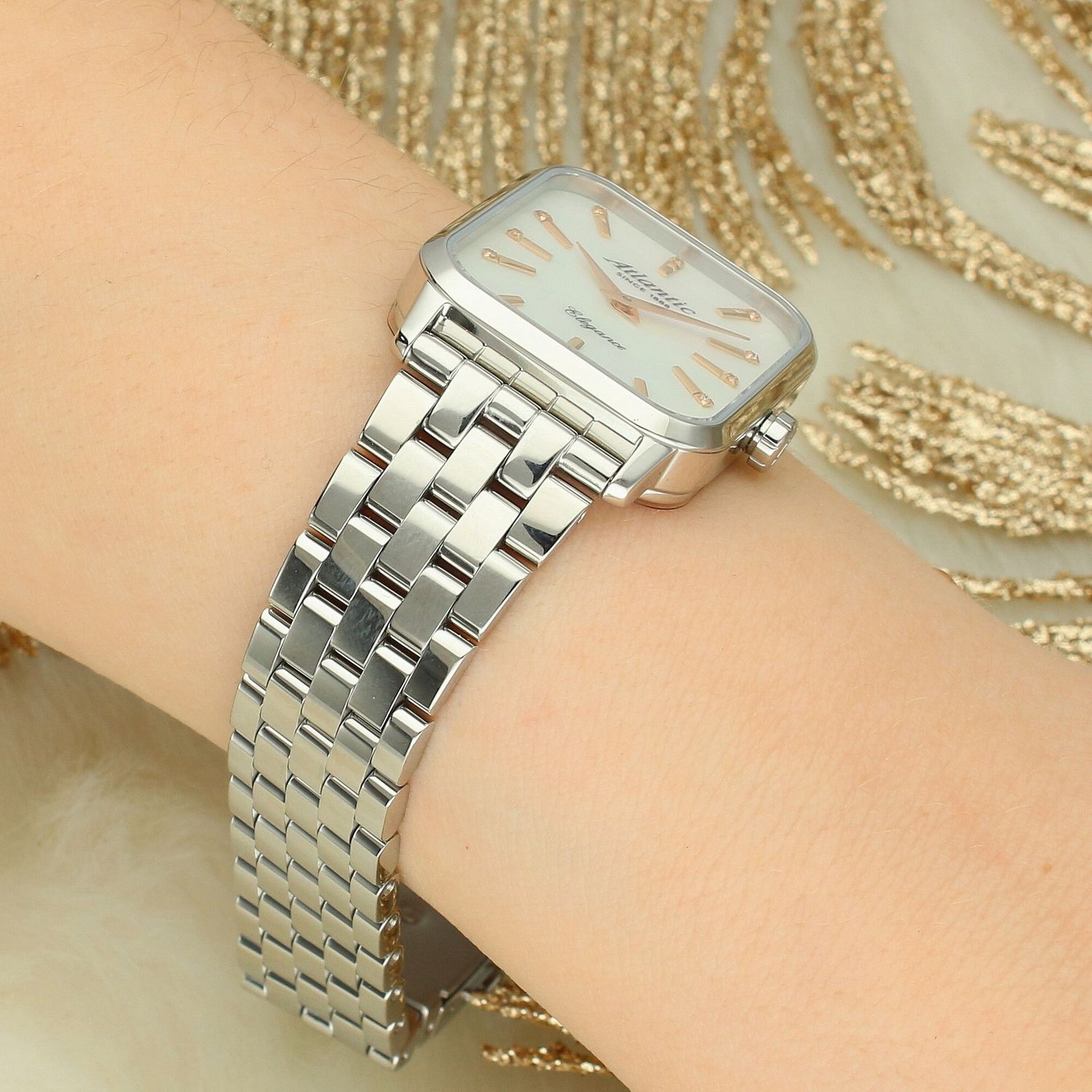 Elegancki zegarek Atlantic Elegance Belle Swiss Made. Mechanizm kwarcowy, szkło szafirowe, tarcza z masy perłowej i cyrkonie. Idealny do pracy i na wyjątkowe okazje.1.jpg