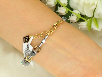 Bransoletka damska Coeur De Lion GeoCUBE® 3017301211 Precious Motion Stone Whisper złota z onyksu, kwarcu dymnego i kryształów. Ręcznie wykonana, elegancka (1).jpg