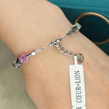 Bransoletka Coeur de Lion GeoCUBE® Precious Motion Sorbet – srebrna bransoletka damska zapięcie.jpg