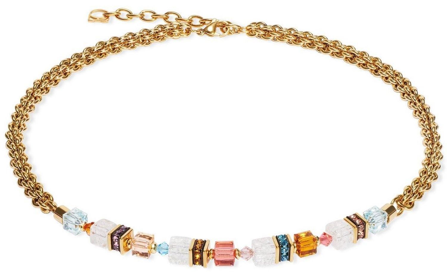 Naszyjnik damski Coeur De Lion Kryształ górski, Kryształy Swarovski 302110-1546. 🌅 Naszyjnik Coeur De Lion – GeoCUBE® Fusion Summer Złoto-Zachód Słońca ✨1.jpg