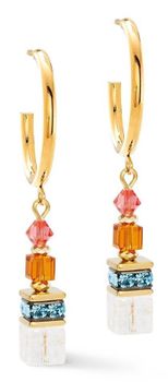 Kolczyki damskie Coeur De Lion Kryształ górski Kryształy Swarovski 302121-1546. Kolczyki Damskie Coeur De Lion GeoCUBE® Fusion Summer – Złoty Zachód Słońca 🌅✨1.jpg