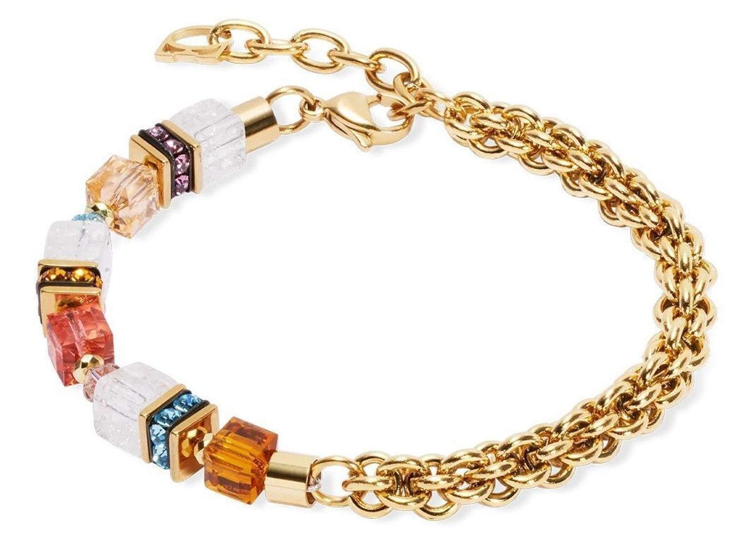 Bransoletka damska Coeur De Lion Kryształ Górski Kryształy Swarovskiego 302130-1546 ✨ Bransoletka GeoCUBE® Fusion Summer – promień słońca na Twoim nadgarstku! ☀️🌅1.jpg