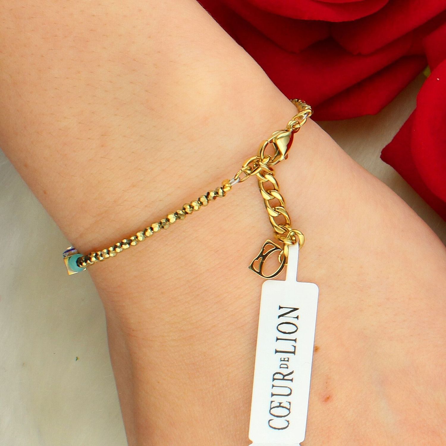 Bransoletka damska Coeur de Lion 3023301516 – złota, multikolor z kryształami Swarovski®.jpg