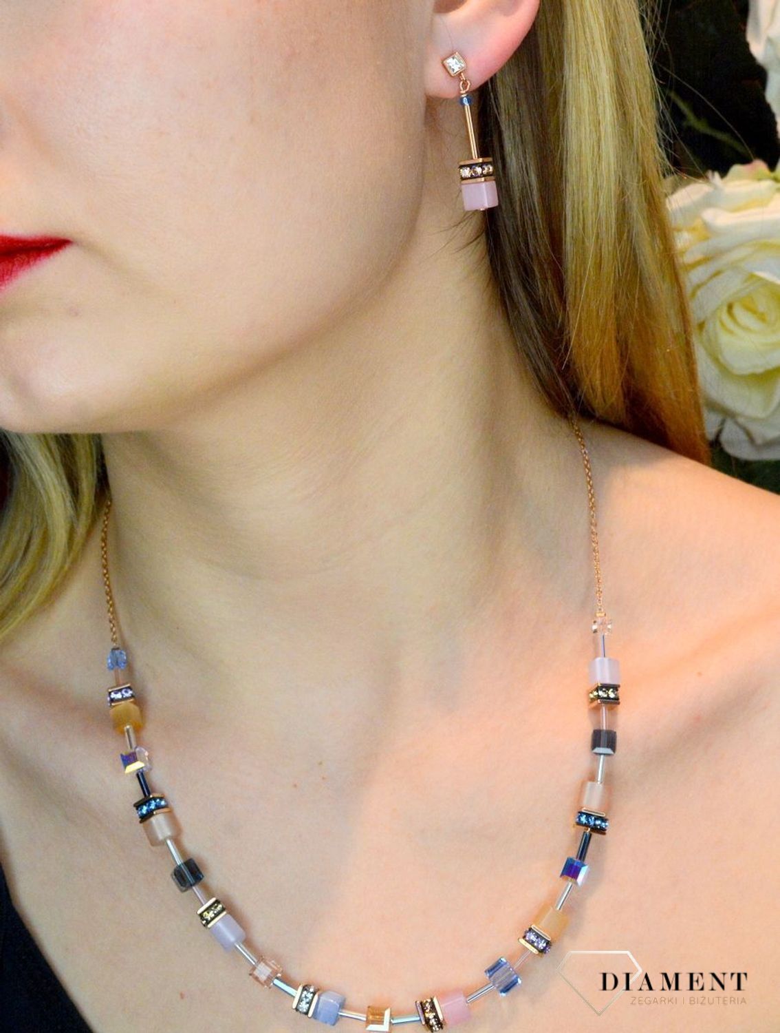 Kolczyki damskie Swarovski Coeur De Lion GeoCUBE tygrysie oko 3030210752. Piękne kolczyki w odcieniach różu z kolekcji GeoCUBE® zdobione kryształami Swarovski. Darmowa dostawa.1.jpg