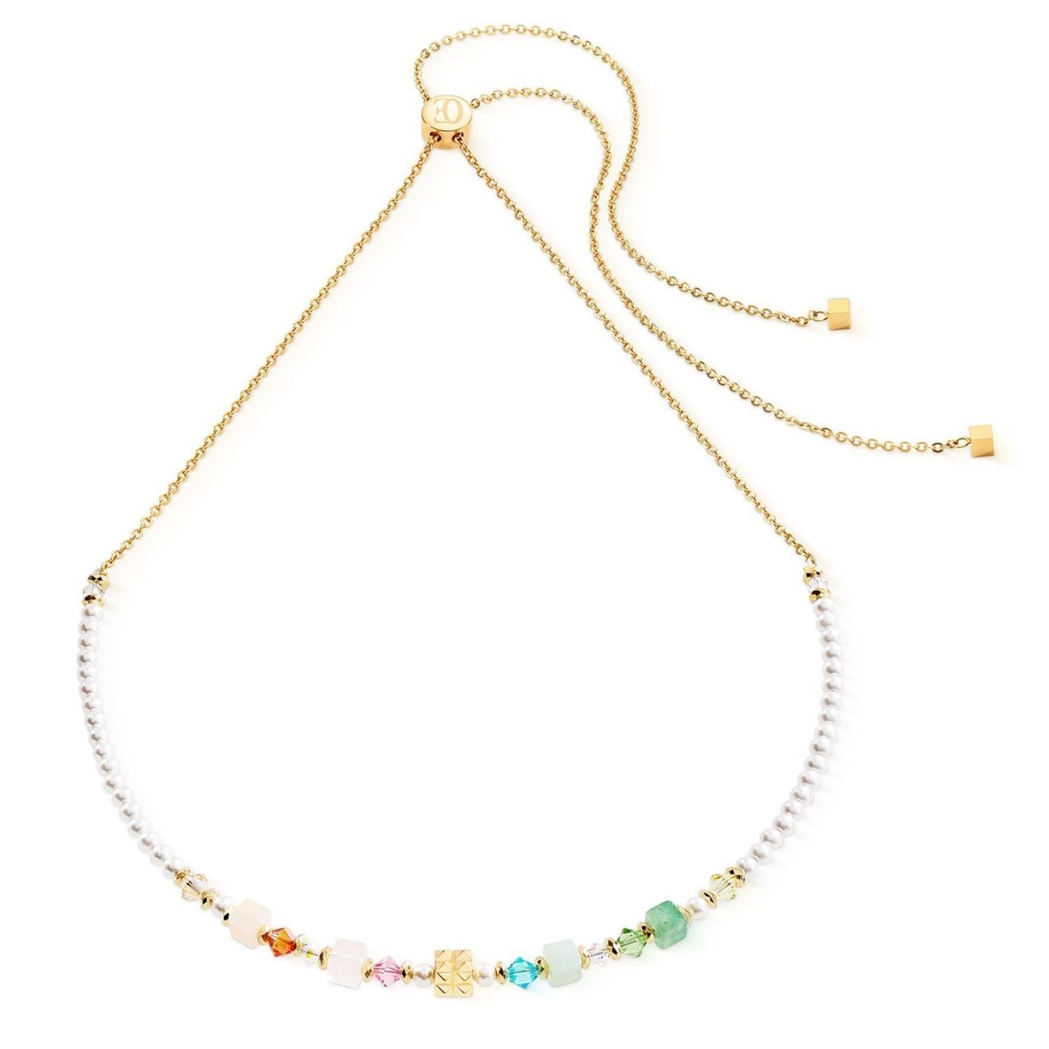 Naszyjnik damski Coeur de Lion Cube Princess Fusion Blossom 3031101537 – złoty, pastelowy multikolor (1).jpg