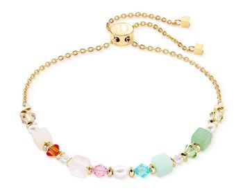 Bransoletka damska Coeur de Lion Cube Princess Fusion Blossom 3031301537 – złota, pastelowa elegancja.jpg