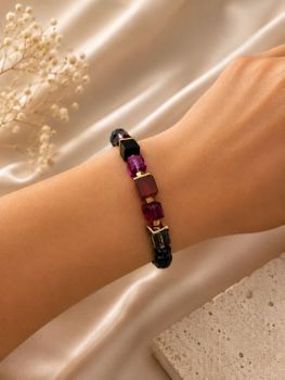 Bransoletka damska Coeur de Lion 3034300308 Cube Mix Precious Berry Gold (2).jpg