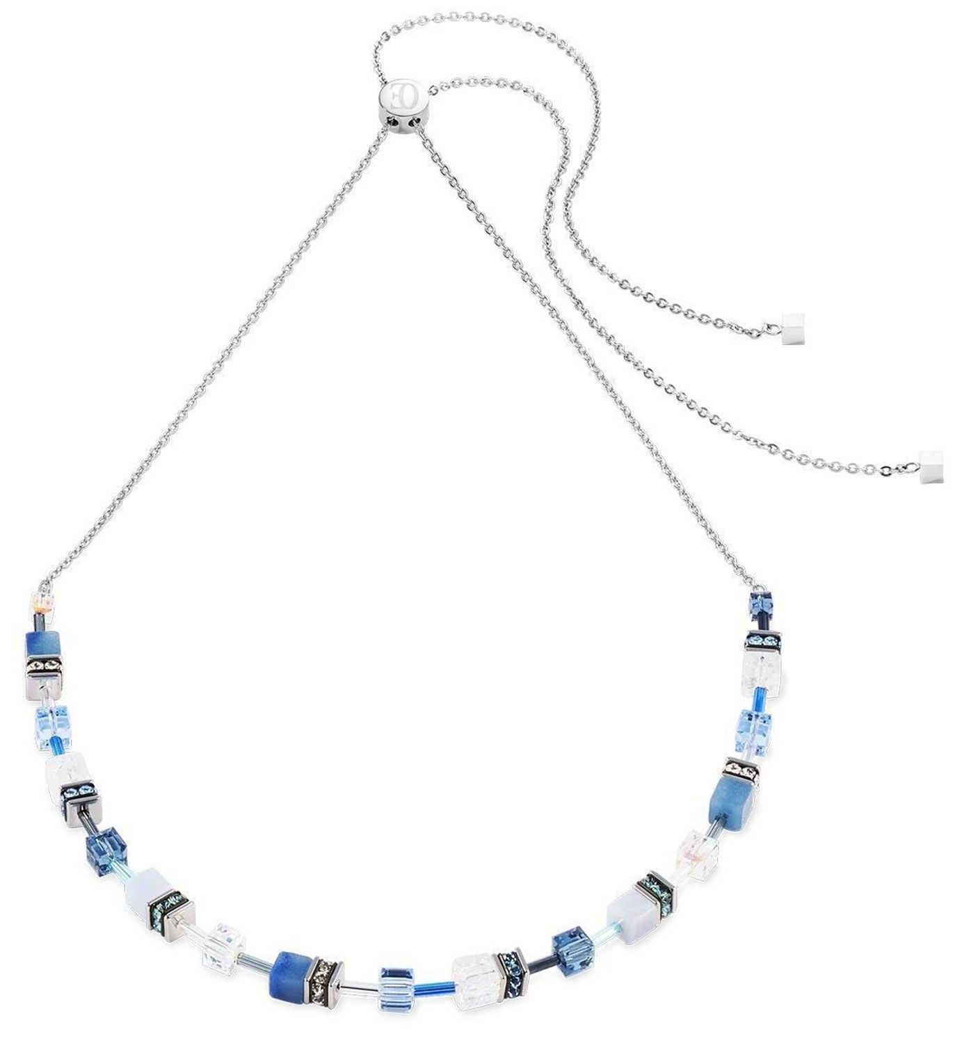 Naszyjnik damski Coeur De Lion Chalcedon Niebieski, awenturyn Kryształ, górski Kryształy,Swarovski 303510-0717. 🌟 Naszyjnik Coeur De Lion – GeoCUBE® Iconic Nature Chain Niebieski 🌿1.jpg