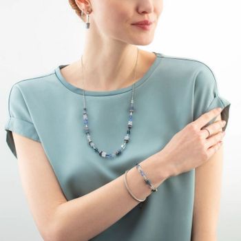 Naszyjnik damski Coeur De Lion Chalcedon Niebieski, awenturyn Kryształ, górski Kryształy,Swarovski 303510-0717. 🌟 Naszyjnik Coeur De Lion – GeoCUBE® Iconic Nature Chain Niebieski 🌿3.jpg