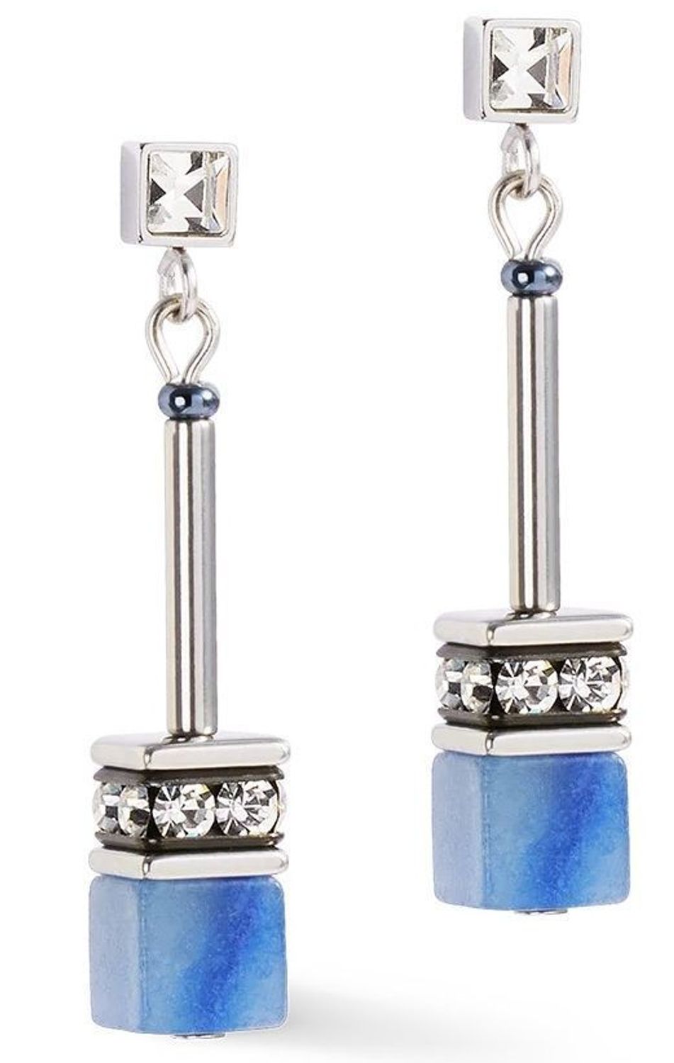 Kolczyki damskie Coeur De Lion Niebieski awenturyn 303521-0717. Kolczyki Damskie Coeur De Lion GeoCUBE® Iconic Nature Chain – Niebieski Awenturyn 💙✨1.jpg