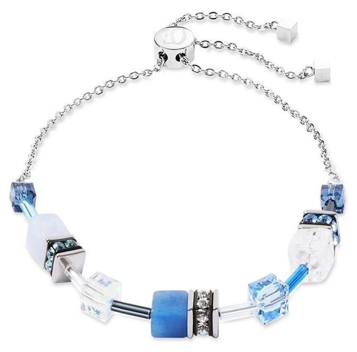Bransoletka damska Coeur De Lion Chalcedon Niebieski, awenturyn, Kryształ górski, Kryształy Swarovskiego 303530-0717. ✨ Bransoletka GeoCUBE® Iconic Nature Chain Niebieska – Lekka Elegancja 🌿💎1.jpg