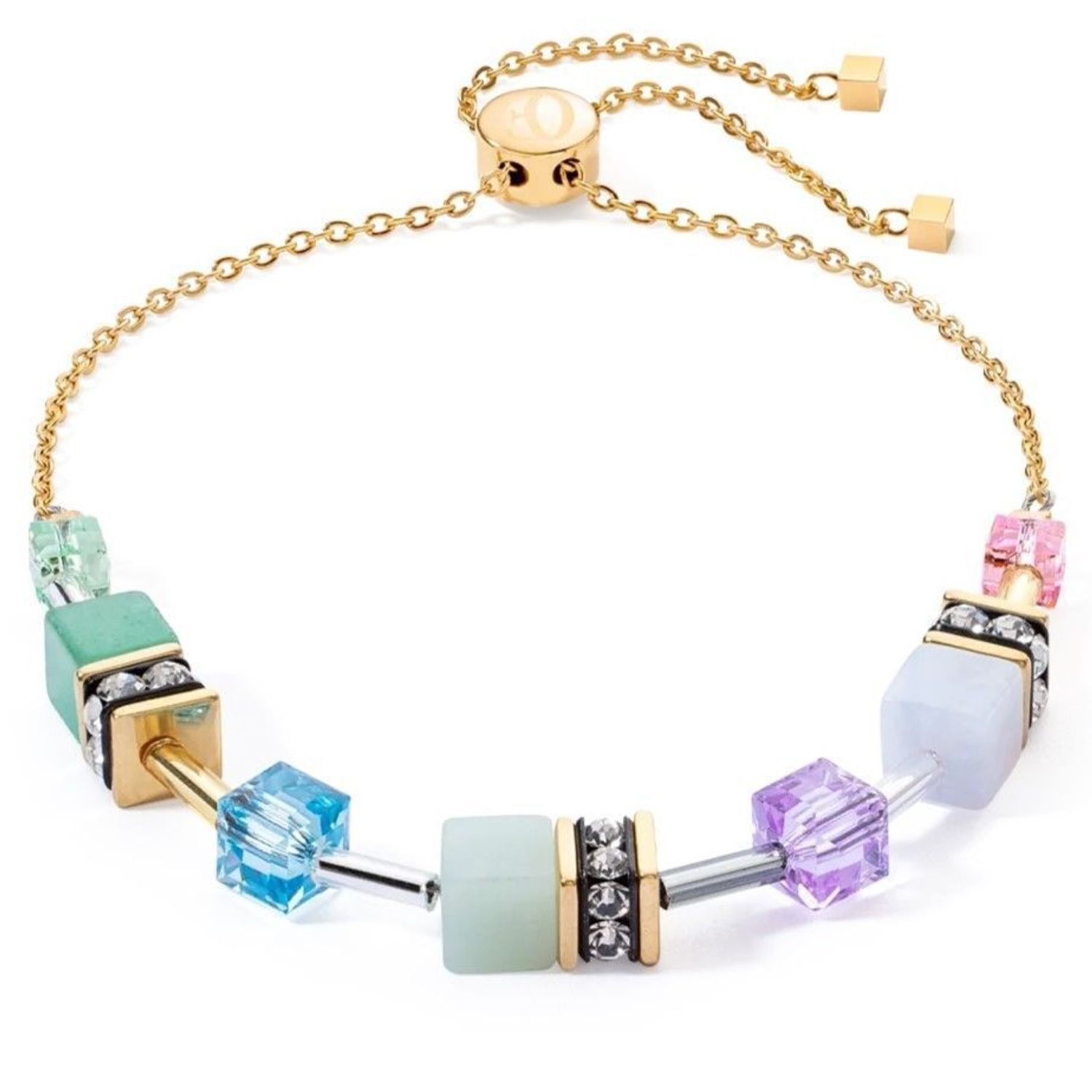 Bransoletka damska Coeur De Lion GeoCUBE® Iconic Nature 3035301522. COEUR DE LION to nowy koncept biżuterii, wykonanej ręcznie, przy użyciu naturalnych kamieni oraz wysokiej jakości materiałów kryształy Swarovski®, amazonit, awenturyn, chalcedo.jpg