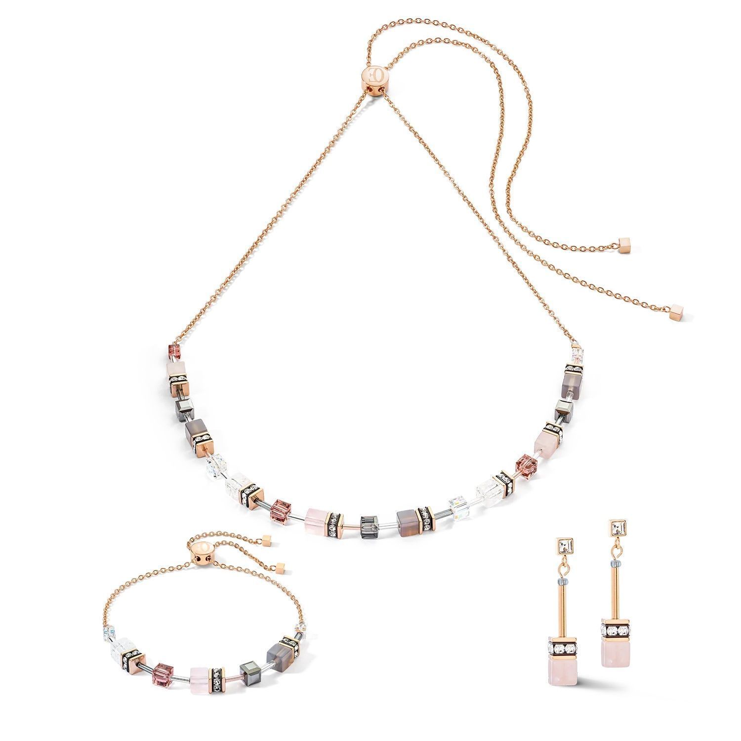 Bransoletka damska Swarovski Coeur De Lion GeoCUBE® Iconic Nature Chain 3035301912. Bransoletka damska z kamieniami. Bransoletka damska stalowa. Bransoletka Coeur de Lion na prezent dla kobiety. Bransoletka damska z kryształkami.jpg