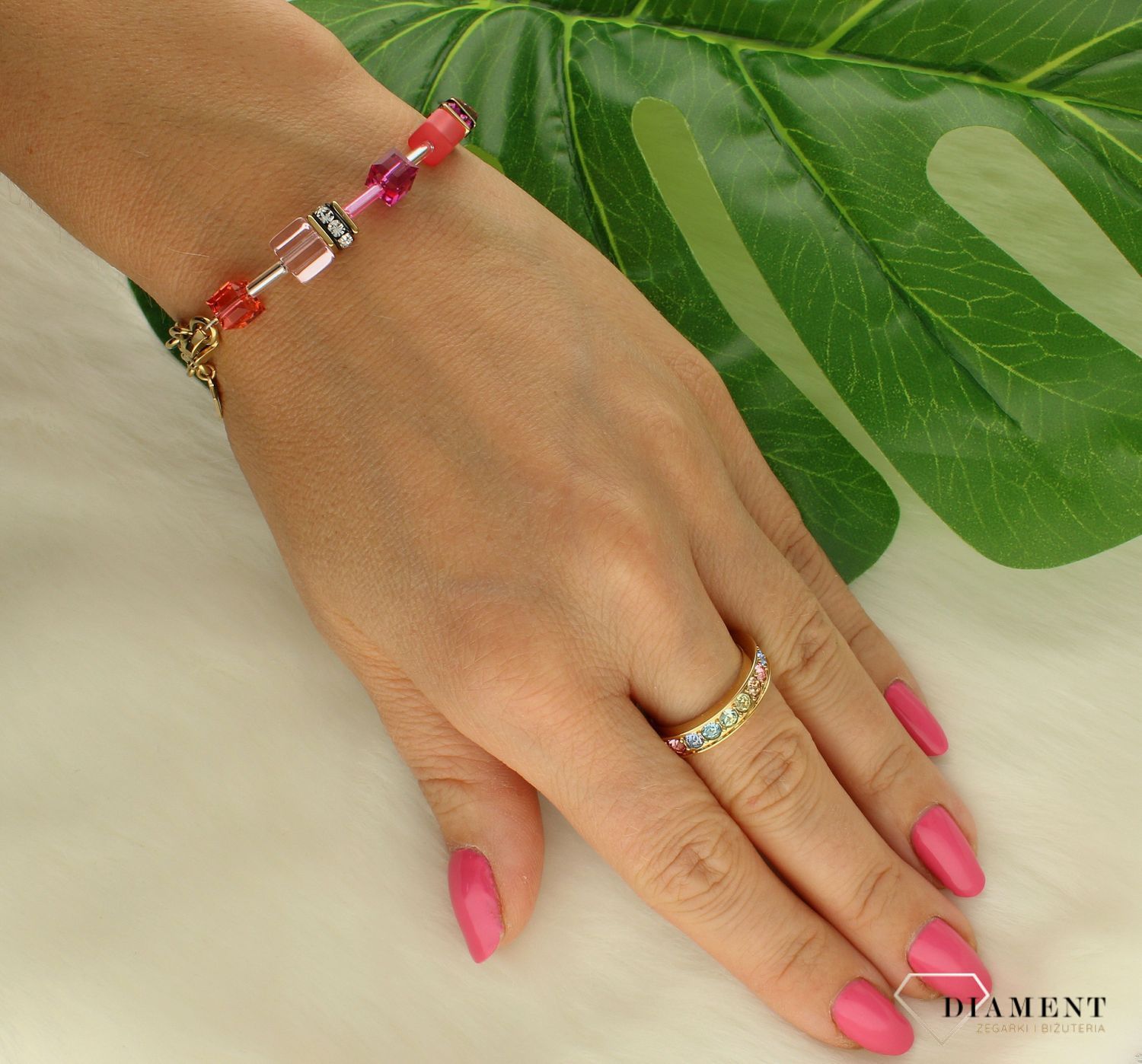 Bransoletka damska Coeur de Lion w odcieniu magenty 3038300416.jpg