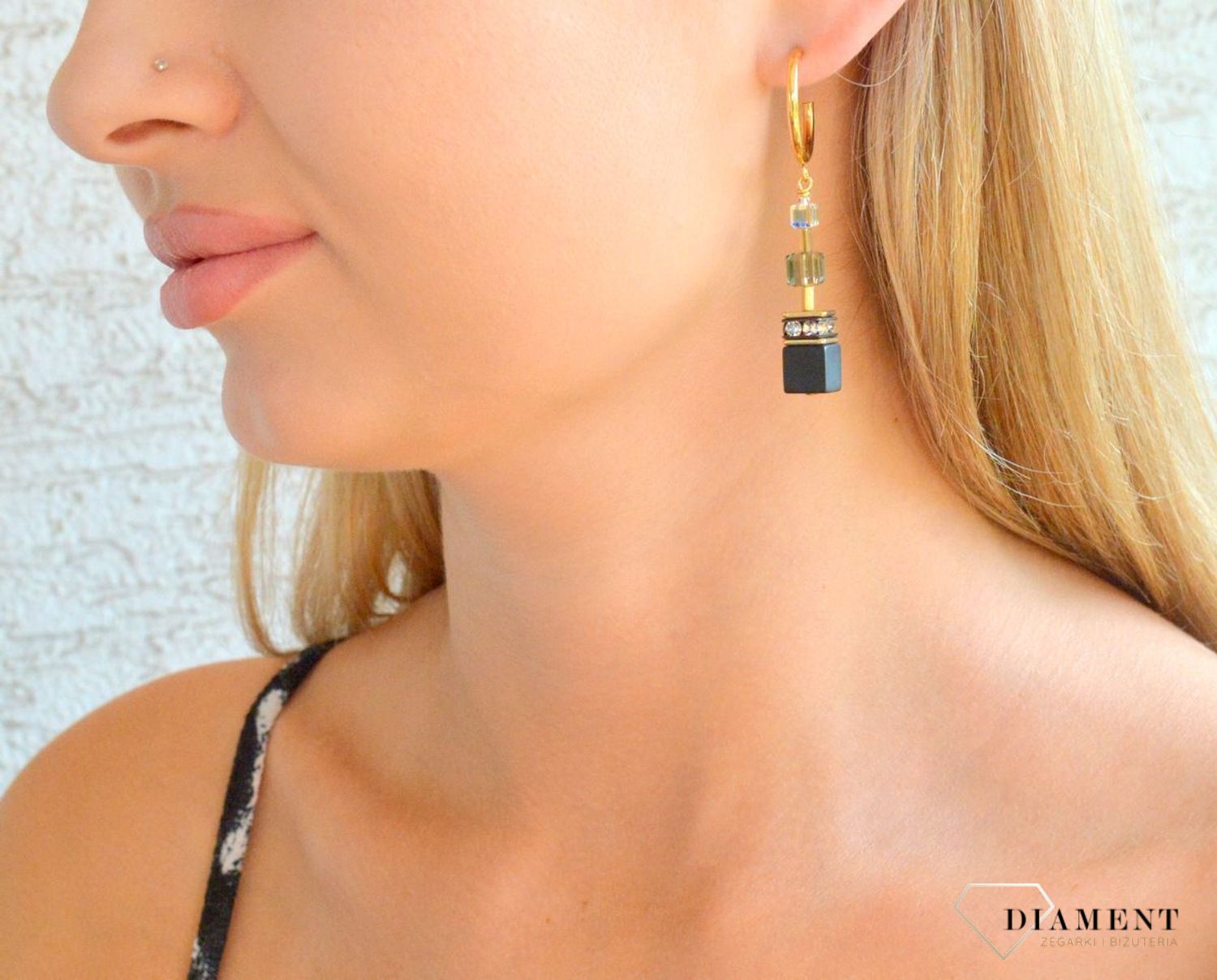 Kolczyki damskie Coeur de Lion GeoCUBE® Precious 3039211316. Kolczyki stalowe Coeur de Lion. Kolczyki z kamieniami. Kolczyki damskie wiszące. Kolczyki dla kobiety na prezent (2).jpg