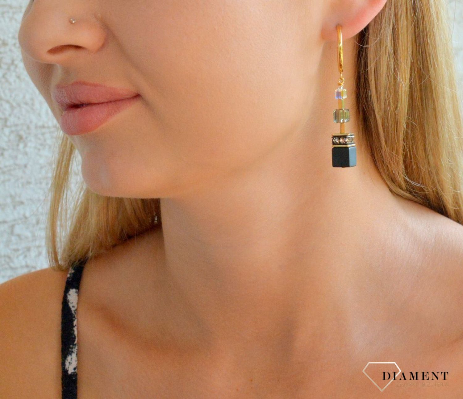 Kolczyki damskie Coeur de Lion GeoCUBE® Precious 3039211316. Kolczyki stalowe Coeur de Lion. Kolczyki z kamieniami. Kolczyki damskie wiszące. Kolczyki dla kobiety na prezent (2).jpg