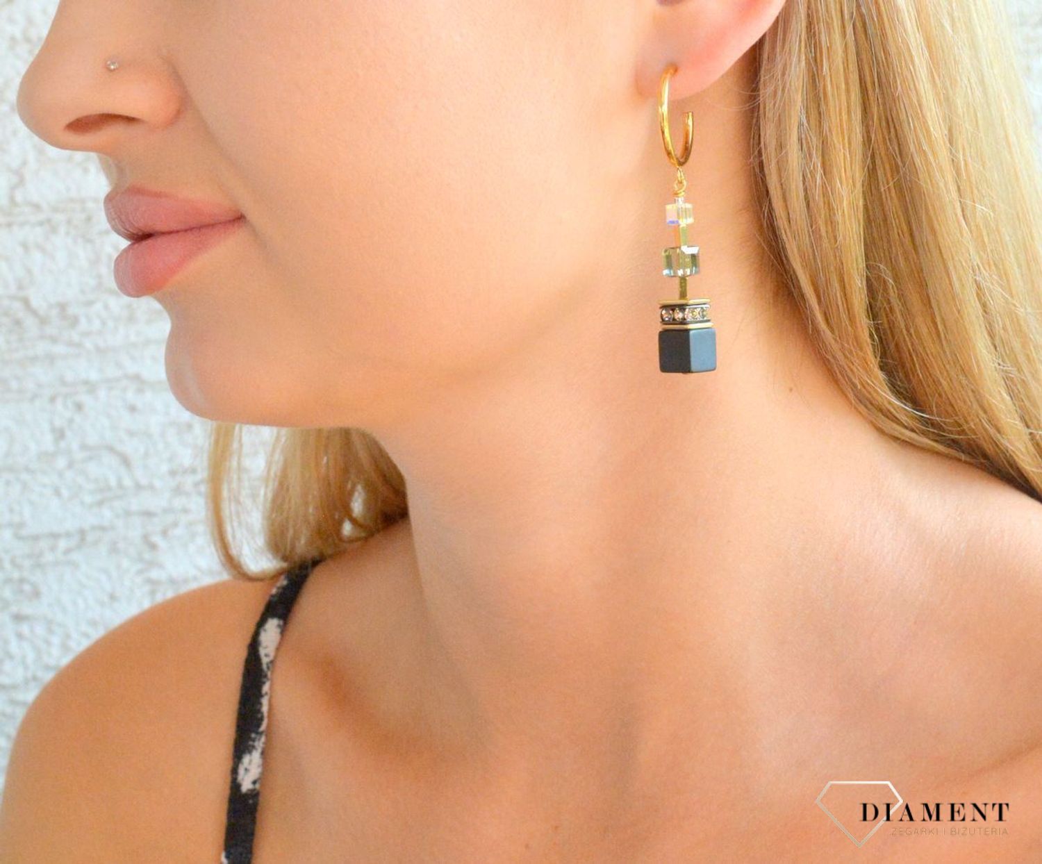 Kolczyki damskie Coeur de Lion GeoCUBE® Precious 3039211316. Kolczyki stalowe Coeur de Lion. Kolczyki z kamieniami. Kolczyki damskie wiszące. Kolczyki dla kobiety na prezent (2).jpg