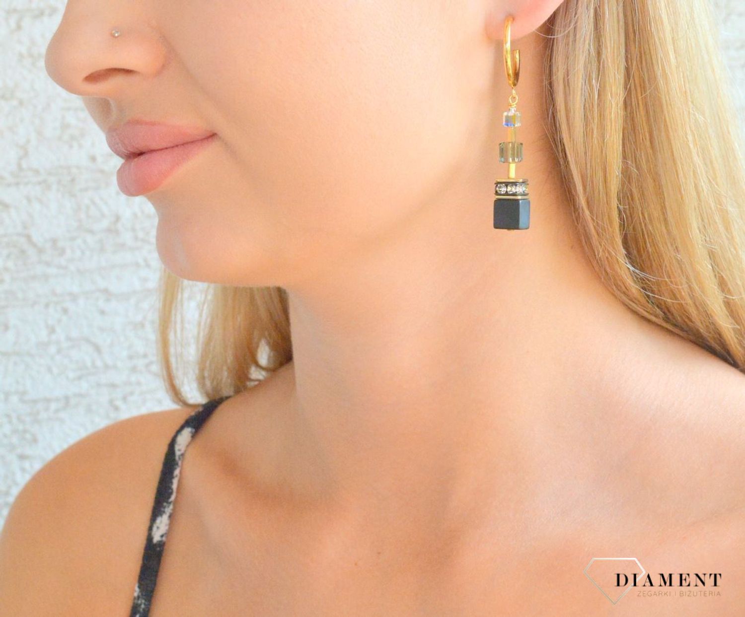 Kolczyki damskie Coeur de Lion GeoCUBE® Precious 3039211316. Kolczyki stalowe Coeur de Lion. Kolczyki z kamieniami. Kolczyki damskie wiszące. Kolczyki dla kobiety na prezent (2).jpg