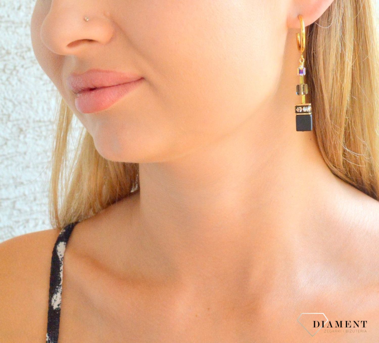 Kolczyki damskie Coeur de Lion GeoCUBE® Precious 3039211316. Kolczyki stalowe Coeur de Lion. Kolczyki z kamieniami. Kolczyki damskie wiszące. Kolczyki dla kobiety na prezent (2).jpg